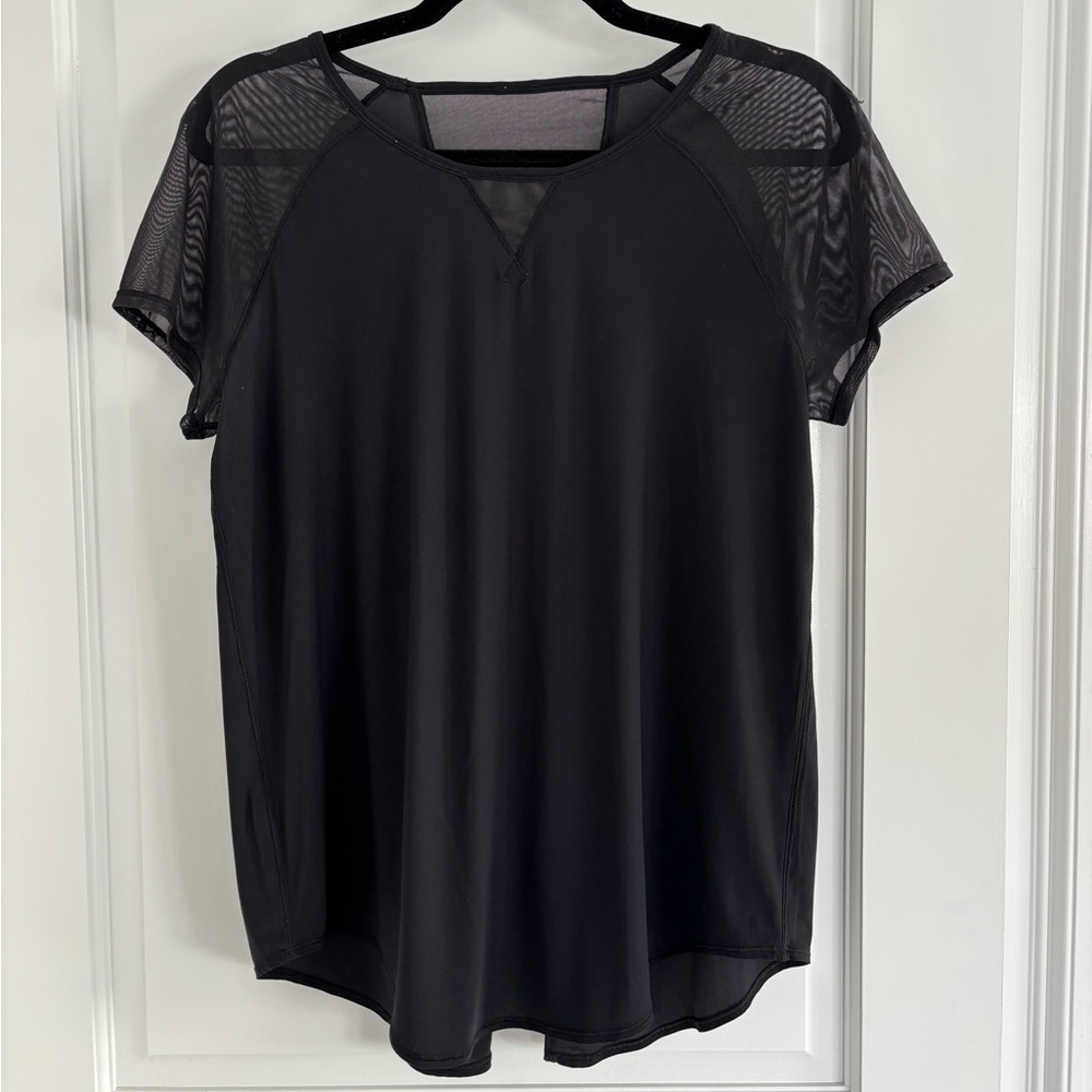Lululemon Black Mesh Short Sleeve Women's Top